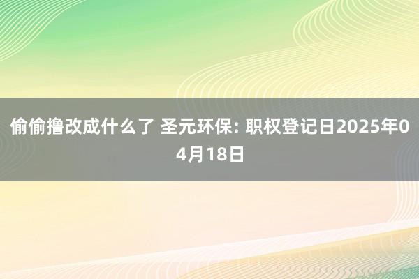 偷偷撸改成什么了 圣元环保: 职权登记日2025年04月18日